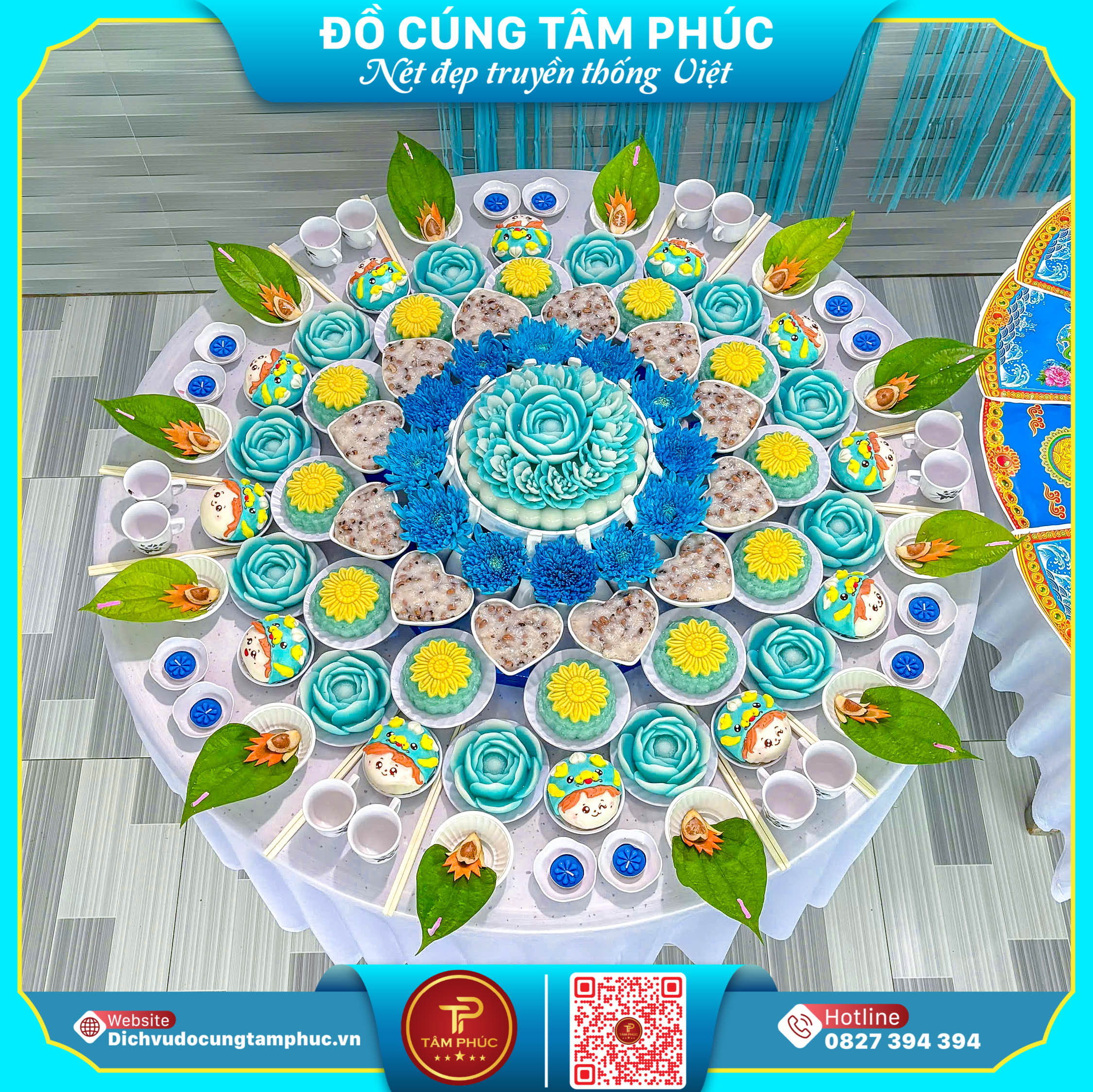 Ý Nghĩa Mâm Cúng Mụ Màu Xanh Dương